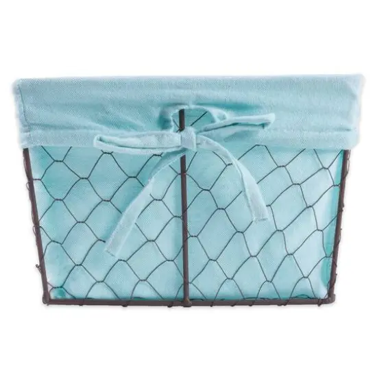 DII&reg; Chicken Wire Basket with Liner Set Aqua {6}