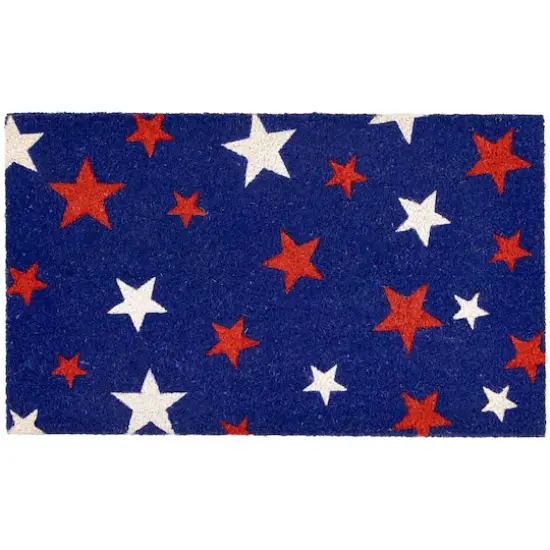 Patriotic Red, White & Blue Star Outdoor Doormat {1}