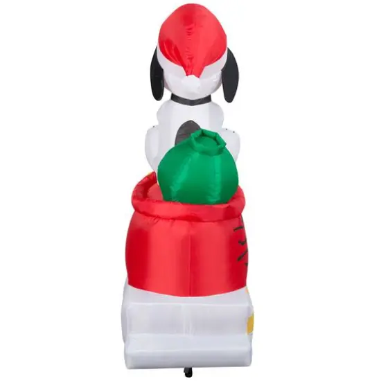 5ft. Airblown&reg; Inflatable Snoopy in Dog Bowl Sleigh with Woodstocks {5}