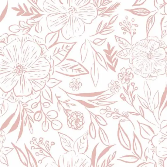RoomMates Pink & White Floral Sketch Peel & Stick Wallpaper {1}