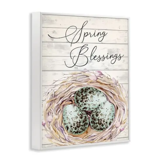 Stupell Industries Spring Blessings Bird Nest Nature Framed Giclee Art White {4}