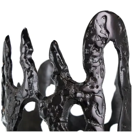 31" Contemporary Aluminum Melting Drip Vase Black {5}