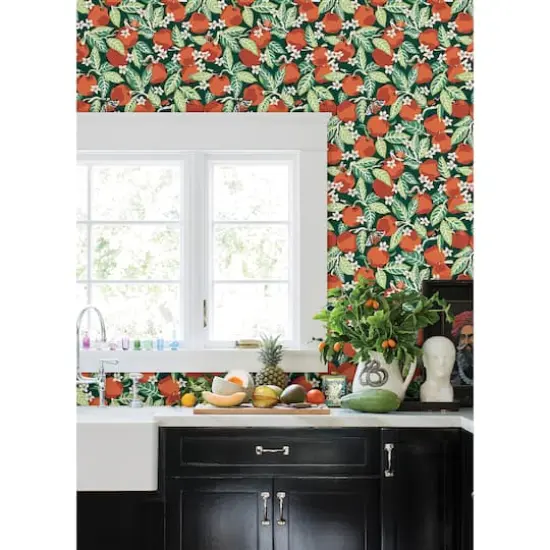 NuWallpaper PrintFresh Juniper Orange Grove Peel & Stick Wallpaper {4}