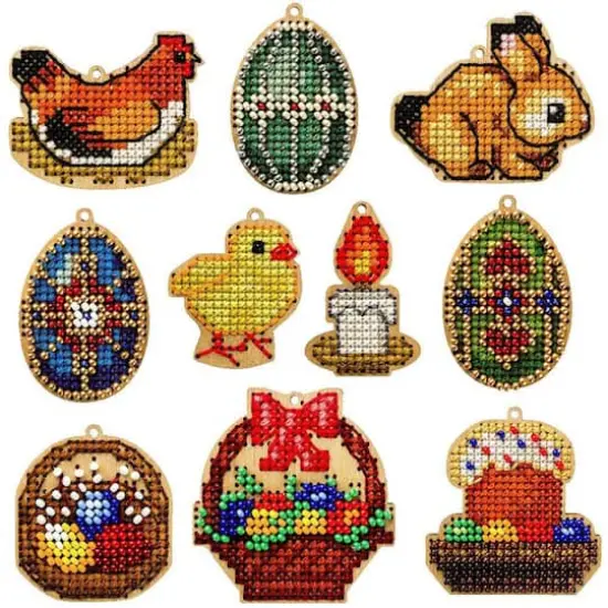 Wonderland Crafts 20 Piece Easter Wooden Embroidery Blanks {1}