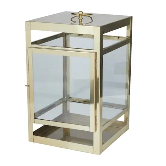 21" Contemporary Pillar Lantern Antique Silver {4}