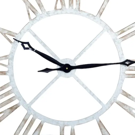 Gray Farmhouse Metal Wall Clock {5}