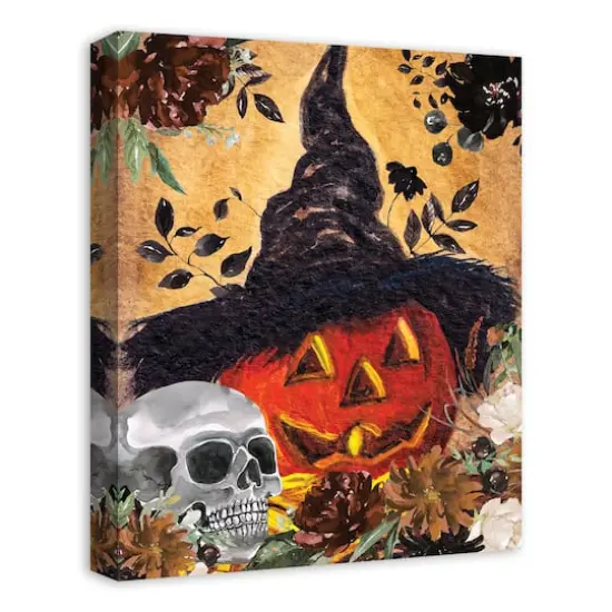 Watercolor Halloween Still Life Canvas Wall Art {3}