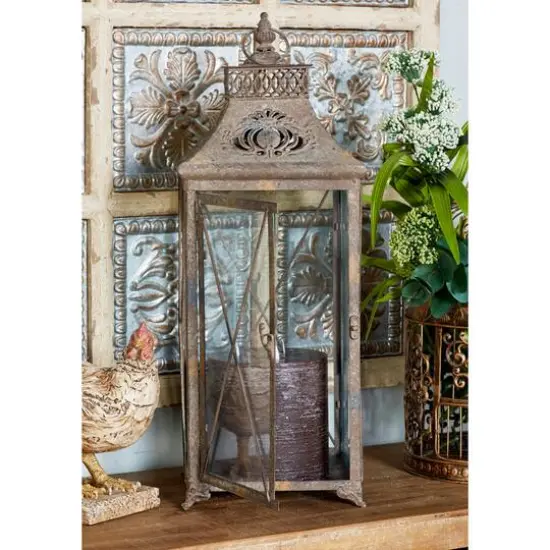 Brown Traditional Wax Flameless Pillar Candle Set {9}