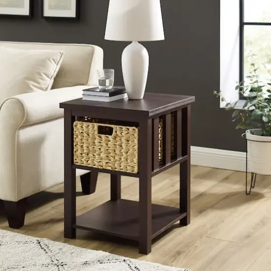 Walker Edison 18" Mission Storage Side Table Espresso {5}