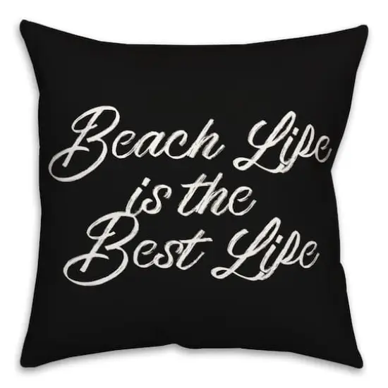 Beach Life Is the Best Life Throw Pillow Black {1}