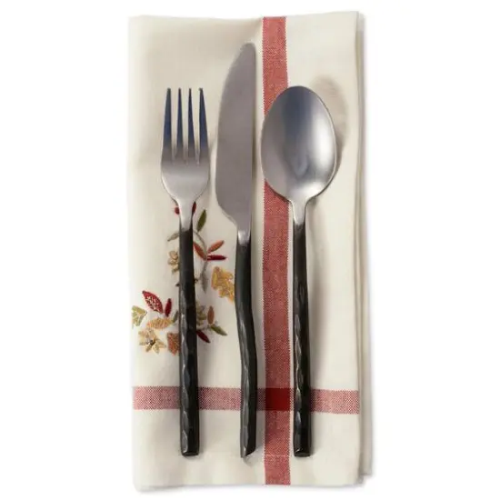 DII&reg; Natural Embroidered Fall Leaves Bordered Napkins, 6ct. {6}