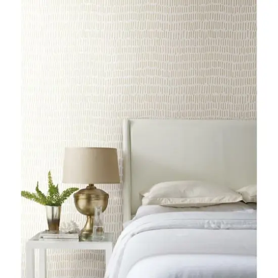 RoomMates Tick Marks Peel & Stick Wallpaper Gold and White {4}