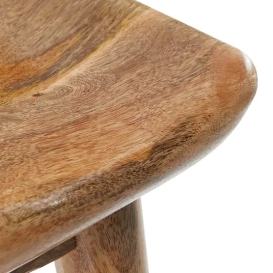 Brown Wood Contemporary Stool, 24" x 17" x 14" {6}