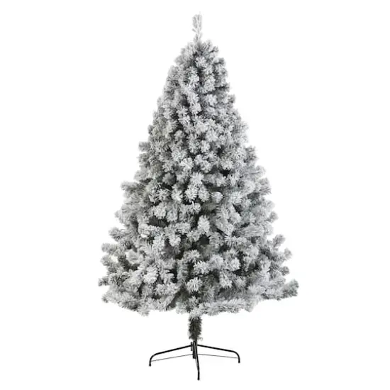 7ft. Unlit Flocked West Virginia Fir Artificial Christmas Tree {1}
