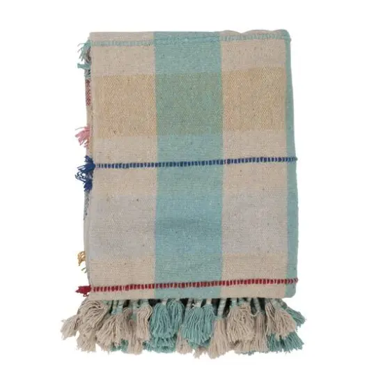 Hello Honey&reg; Multicolor Plaid Braided Fringe Throw Blanket {7}