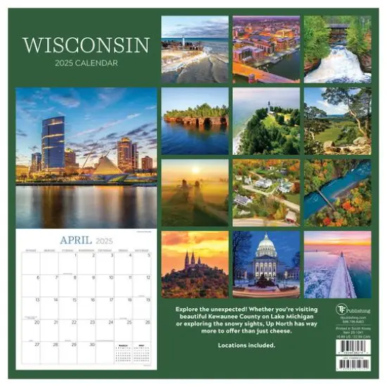 TF Publishing 2025 Wisconsin Wall Calendar {3}