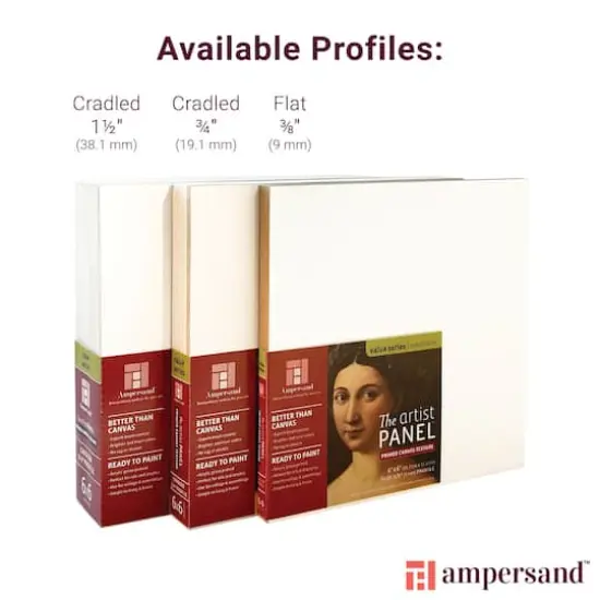 Ampersand&trade; The Artist Panel&trade; 4" x 4" Cradled Primed Wood Panel {4}