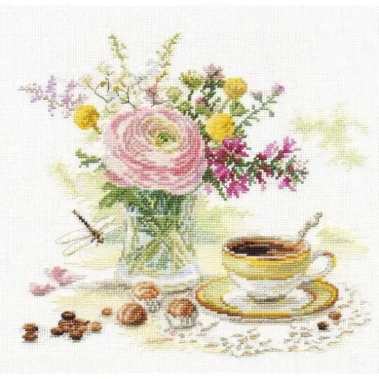 Alisa Morning Coffee Cross Stitch Kit {1}
