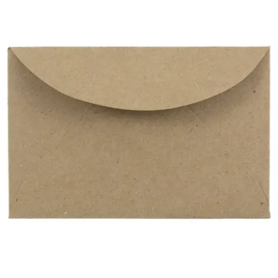 JAM Paper 3.63" x 2.38" Brown Kraft Recycled Mini Envelopes, 50ct. {1}