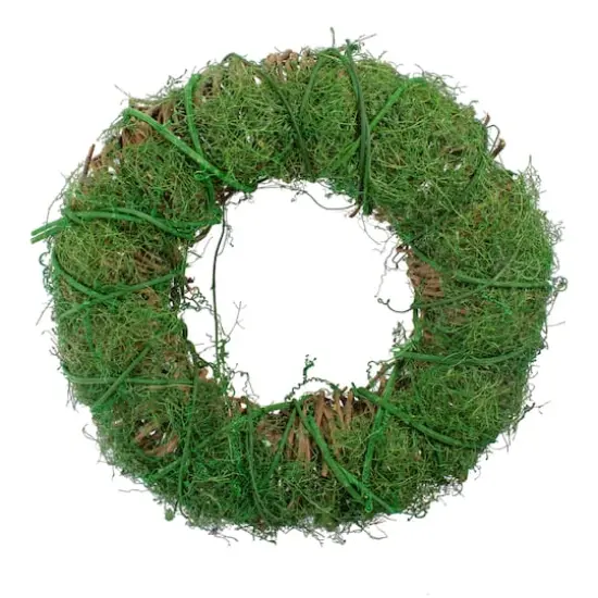 12" Green Moss & Twig Wreath {1}