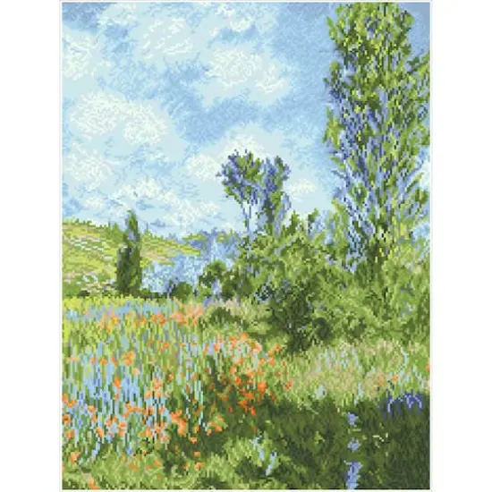 Diamond Dotz&reg; Intermediate View of Vetheuil (apr&egrave;s Claude Monet) Diamond Facet Art Kit {4}