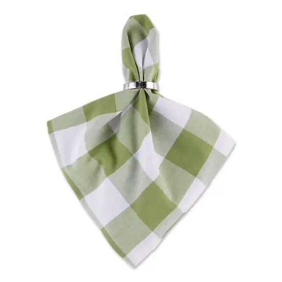 DII&reg; Buffalo Check Oversized Napkin, 6ct. Green/White {4}