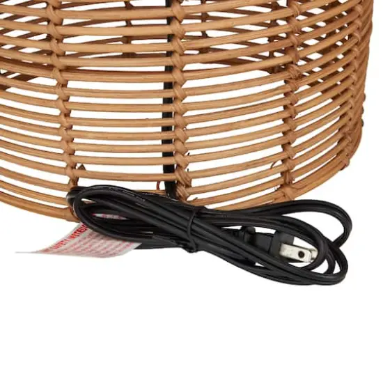 Brown Polyester Natural Table Lamp, 25" x 15" x 15" {5}