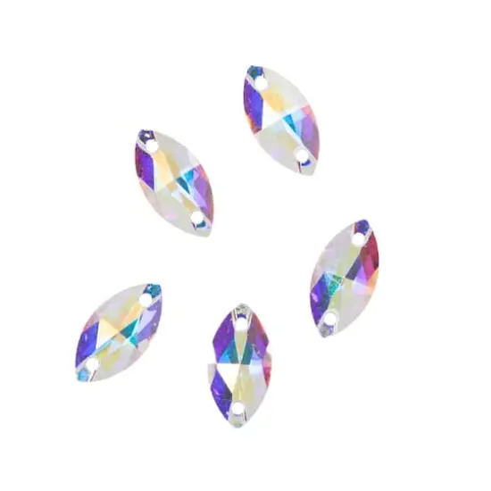 12mm Navette Sew-On Austrian Crystals by Bead Landing&trade;, 5ct. Crystal AB {1}