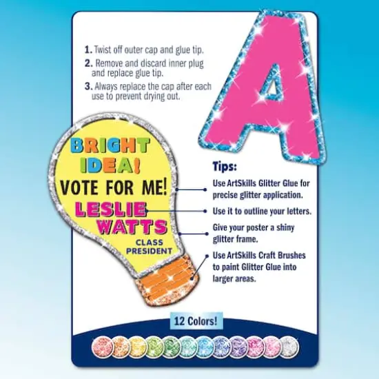 ArtSkills&reg; 12 Color Rainbow Glitter Glue Pens {5}