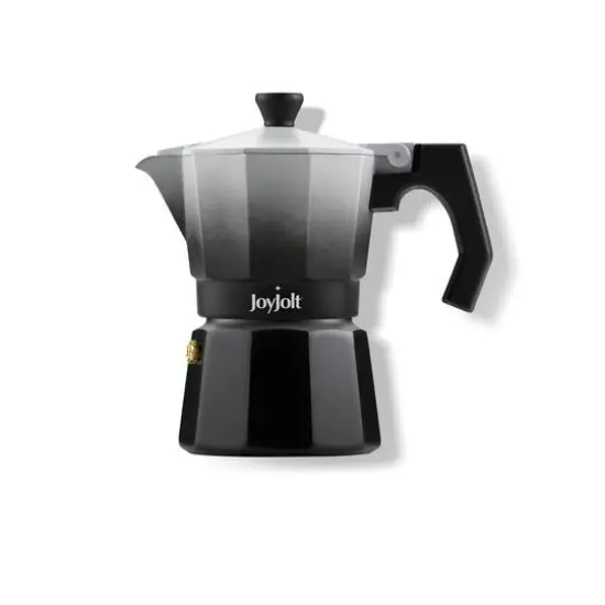JoyJolt&reg; Italian Moka Pot 3 Cup Stovetop Aluminum Espresso Maker Black {1}