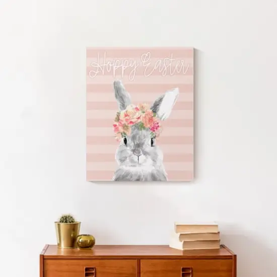 Hoppy Easter Rabbit 16" x 20" Canvas Wall Art {5}