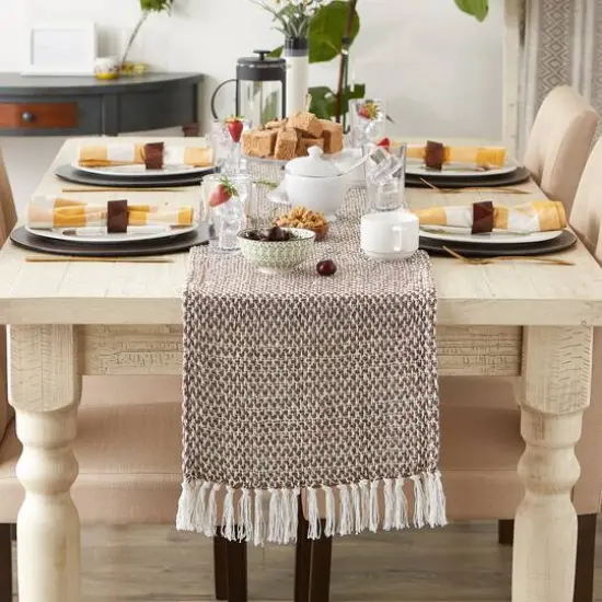 DII&reg; 72" Woven Table Runner Bark Brown {6}