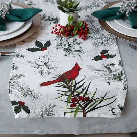 DII&reg; 72'' Holiday Botanical Printed Table Runner {3}