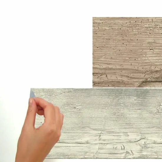 Roommates Distressed Barn Wood Plank Peel & Stick Giant Wall Decals {7}