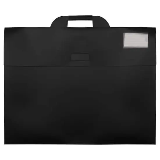JAM Paper Black Thin Portfolio File Carry Cases with Handles Set {5}