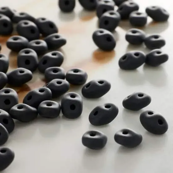 Superduo Two-Hole Czech Glass Beads Jet Matte {3}