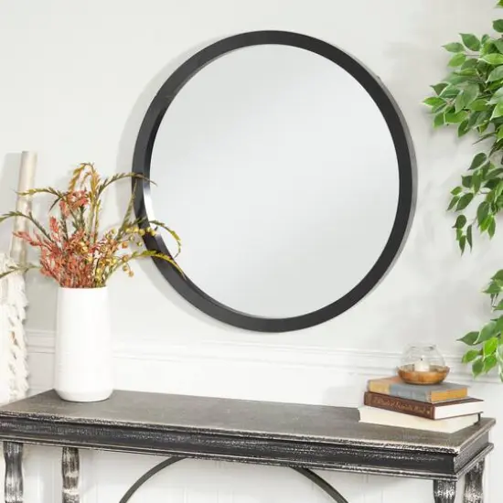 Black Contemporary Wall Mirror, 30" x 2" x 30" {7}