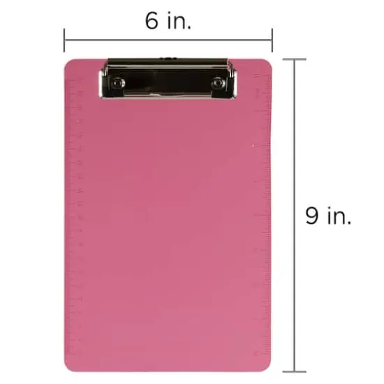 JAM Paper Mini Plastic Memo Clipboards, 12ct. Pink {6}
