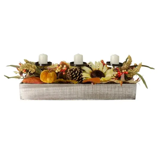 2.5ft. Autumn Harvest Sunflower 3-Piece Candle Holder {6}
