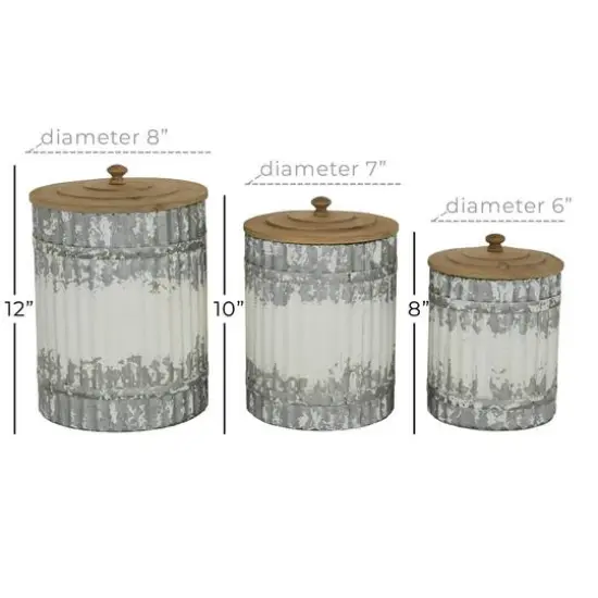 White Metal Farmhouse Decorative Jar Set {7}