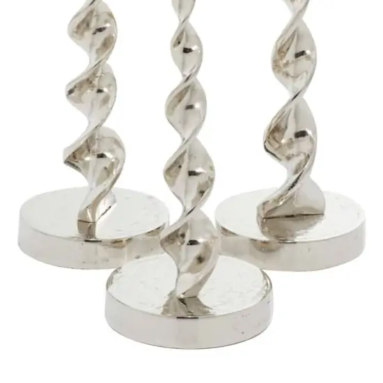 Silver Aluminum Candle Holder Set {5}