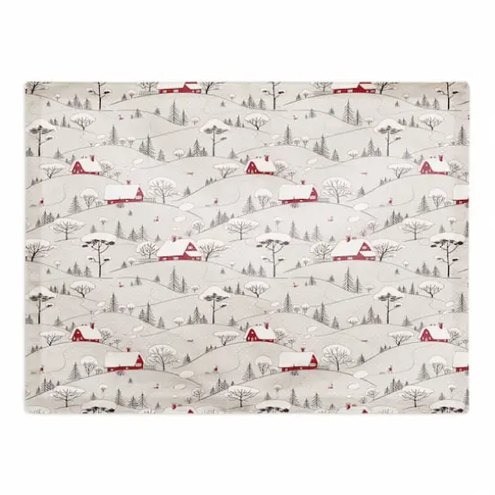 Snowy Village 18x14 Cotton Twill Placemat {1}