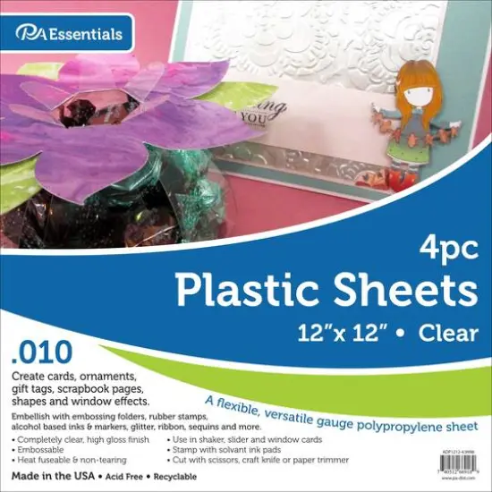PA Essentials .010" 12" x 12" Clear Plastic Sheets {1}