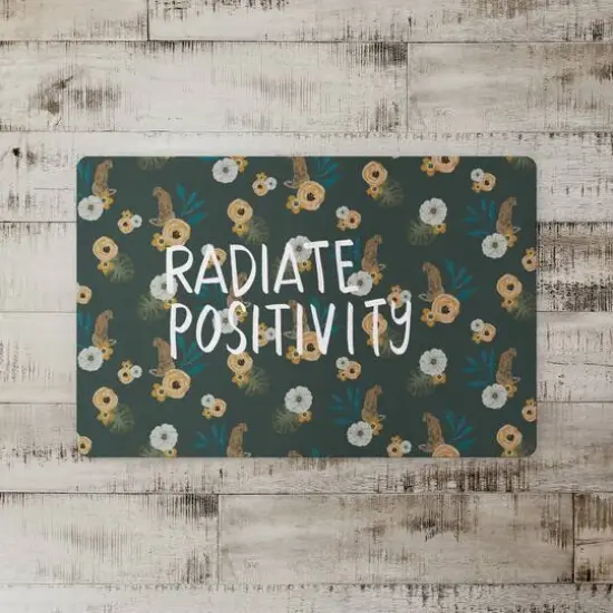 Radiate Positivity Tropical Jag Floor Mat Blue {3}