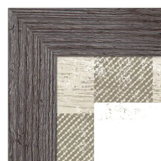 Taupe Buffalo Check Holiday Phrases Print in Western Gray Frame {3}