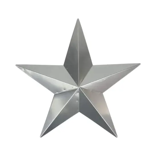 3ft. Silver Steel Country Rustic Star Indoor/Outdoor Wall Decoration {1}