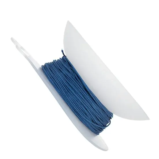 John Bead Lovely Knots 1mm Asian Knotting Cord with Bobbin, 50yd. Navy Blue {3}