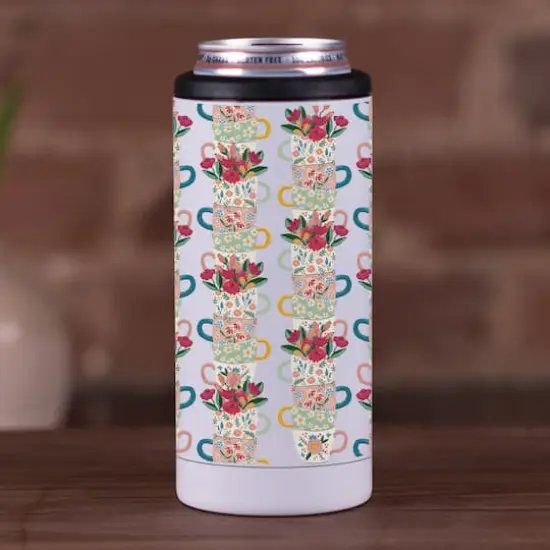Stacked Teacup Pattern 12oz. Koozie {4}