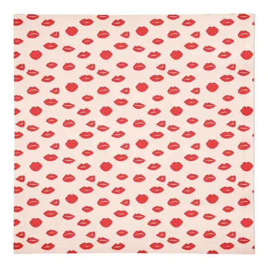 J'adore Lips 10" x 10" Cotton Twill Napkin {1}