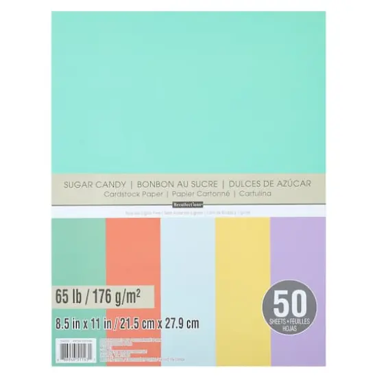 8.5" x 11" 65lb. Cardstock Paper Pack by Recollections&trade;, 50 Sheets Sugar Candy {1}